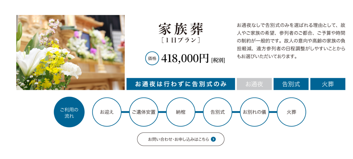 家族葬１日プラン
